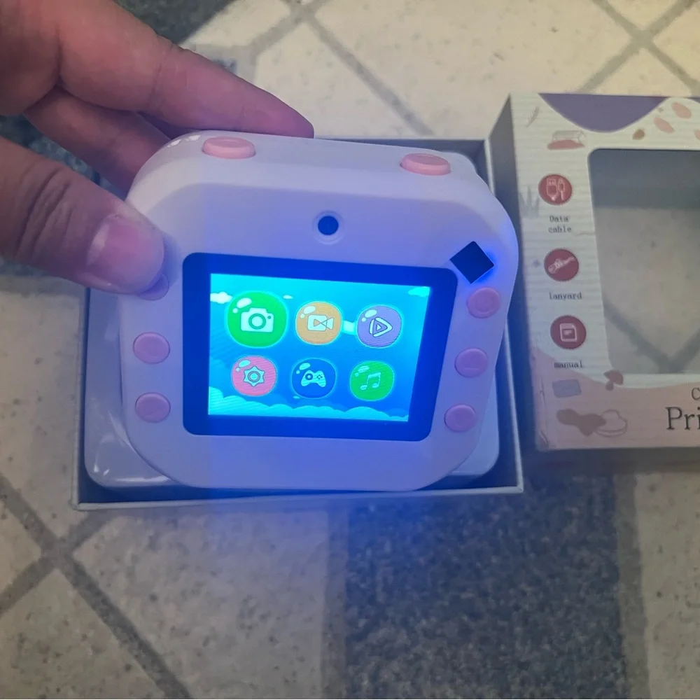 Kids Instant Print Camera - Pink & White